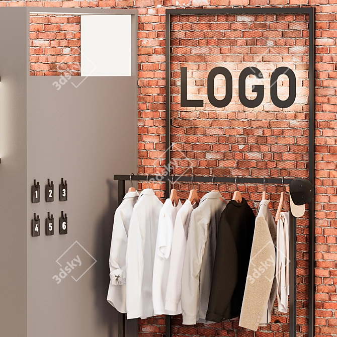Versatile Clothing Fitting Room 3D model image 2