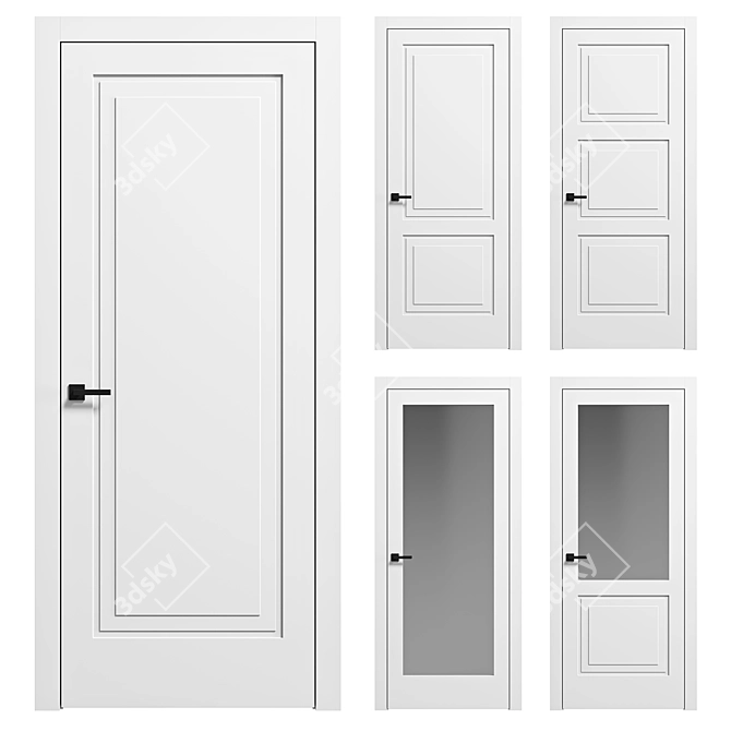 Modern Dorian QUADRO Collection Doors 3D model image 1