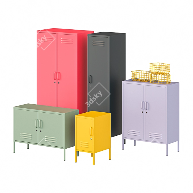 Metal Lockers for Home & Public 3D model image 3