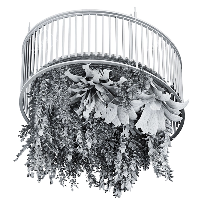 Premium Hanging Indoor Plant Set 3D model image 4