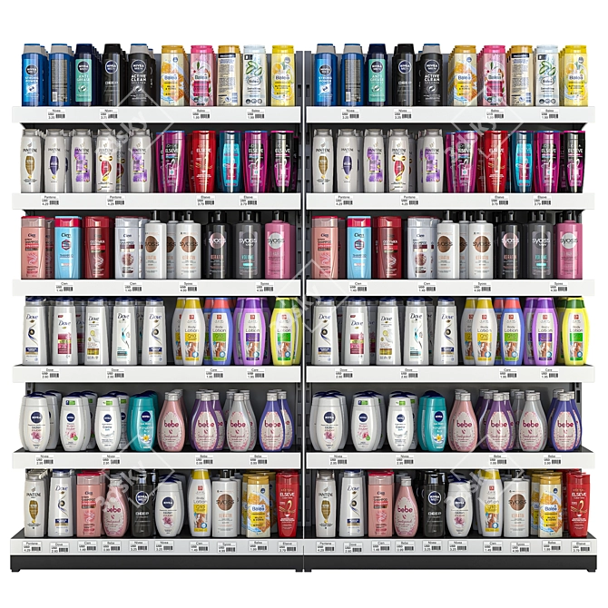 Shampoo Bottle Display Shelving 3D model image 1