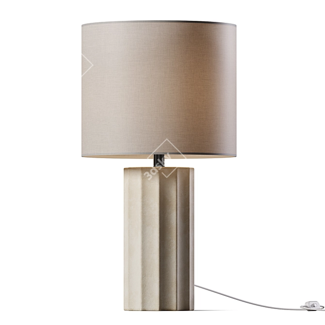 Ribbed Concrete Table Lamp 3D model image 1