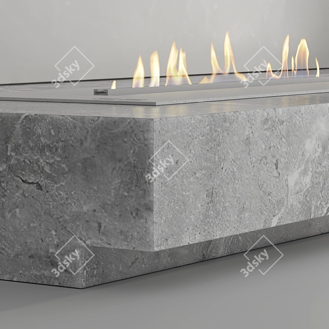 Modern Biofireplace Wall Set 3D model image 4