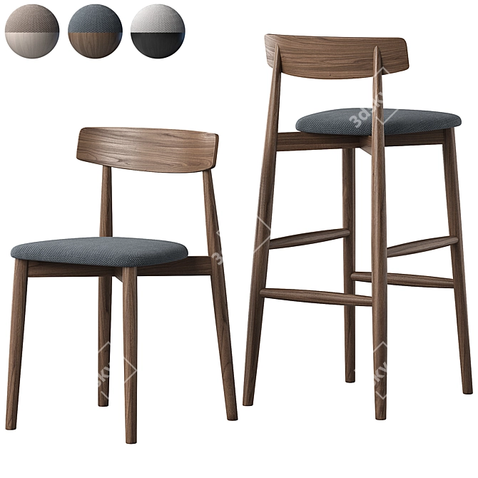 Modern Italian Design, Claretta Chair 3D model image 1