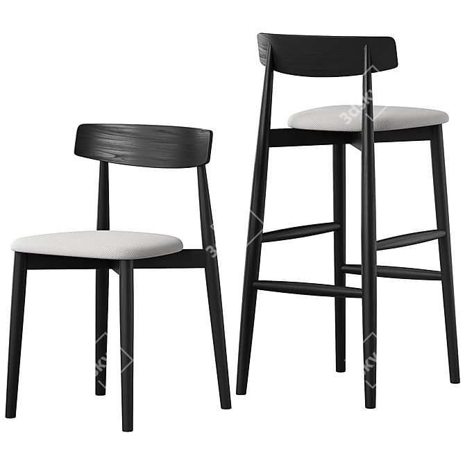 Modern Italian Design, Claretta Chair 3D model image 3