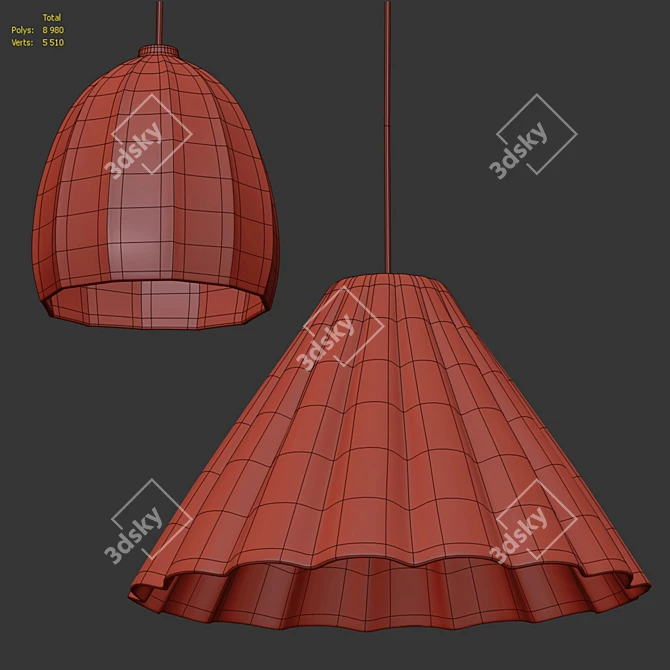 Reclaimed Cotton Pendant Lights, Watt&Veke 3D model image 7