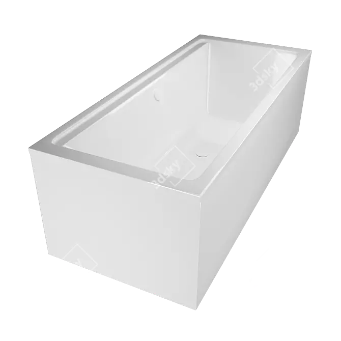 Modern Matte Amatrice Acrylic Bathtub 3D model image 2