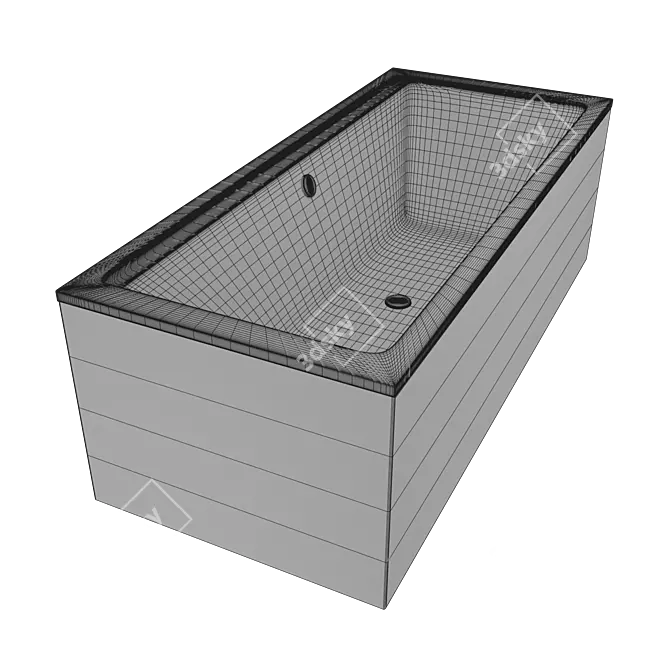 Modern Matte Amatrice Acrylic Bathtub 3D model image 3
