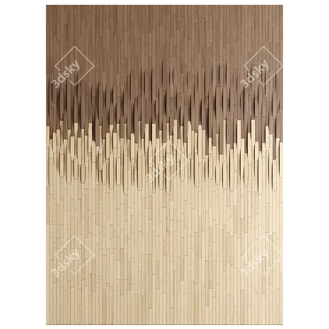 Wooden Plank Wall Decor 3D model image 2