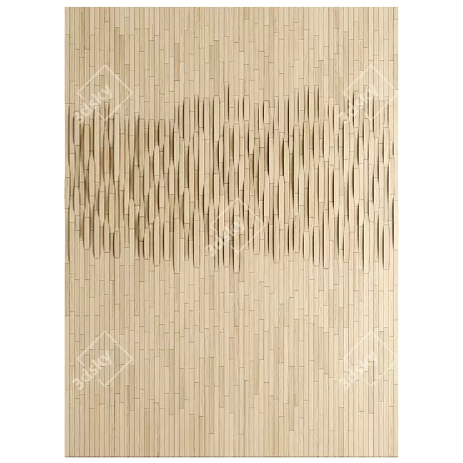 Wooden Plank Wall Decor 3D model image 3