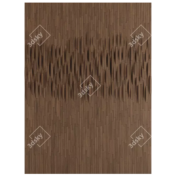 Wooden Plank Wall Decor 3D model image 4