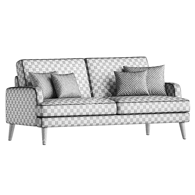 Hevit Blue Velvet Sofa	Model 3Ds Max FBX MAT 3D model image 3