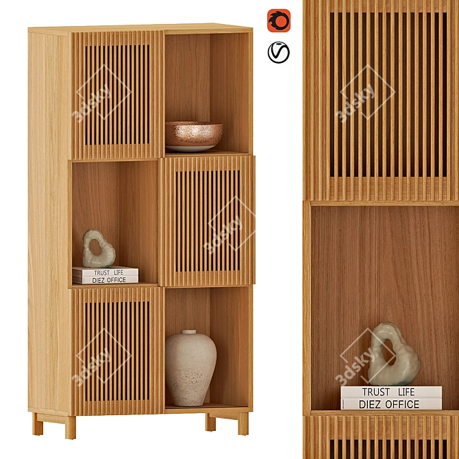 Sleek Beyla Display Cabinet 3D model image 1