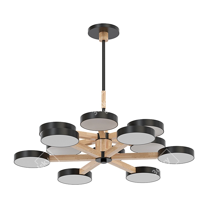 White Metal Pendant Chandelier TURNATO-from ImperiumLoft 3D model image 1