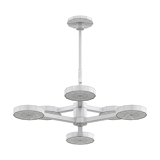 White Metal Pendant Chandelier TURNATO-from ImperiumLoft 3D model image 3