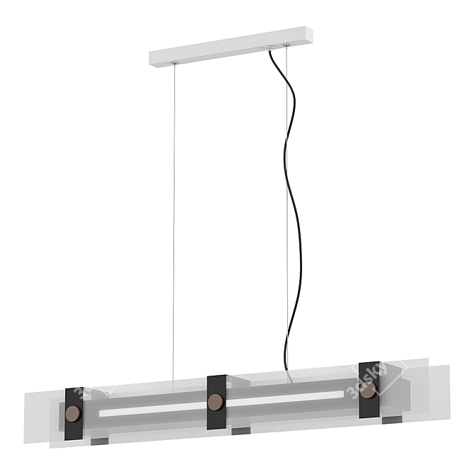 ImperiumLoft Black Pendant Light 3D model image 1