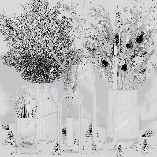 Pampas Grass Set - Exotic Elegance 3D model image 6