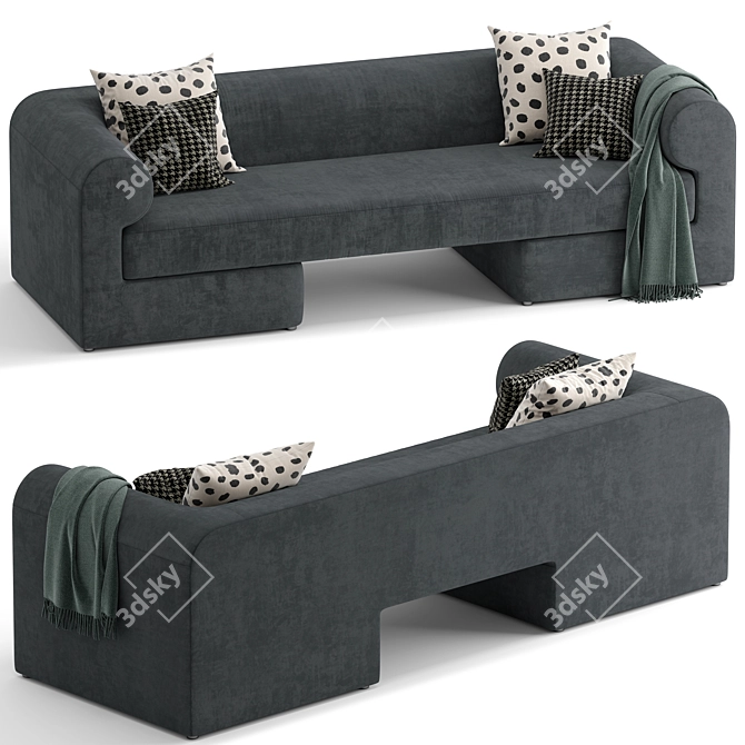  Westelm Joplin Sofa Unwrapped 3D model image 2