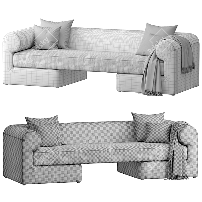  Westelm Joplin Sofa Unwrapped 3D model image 6