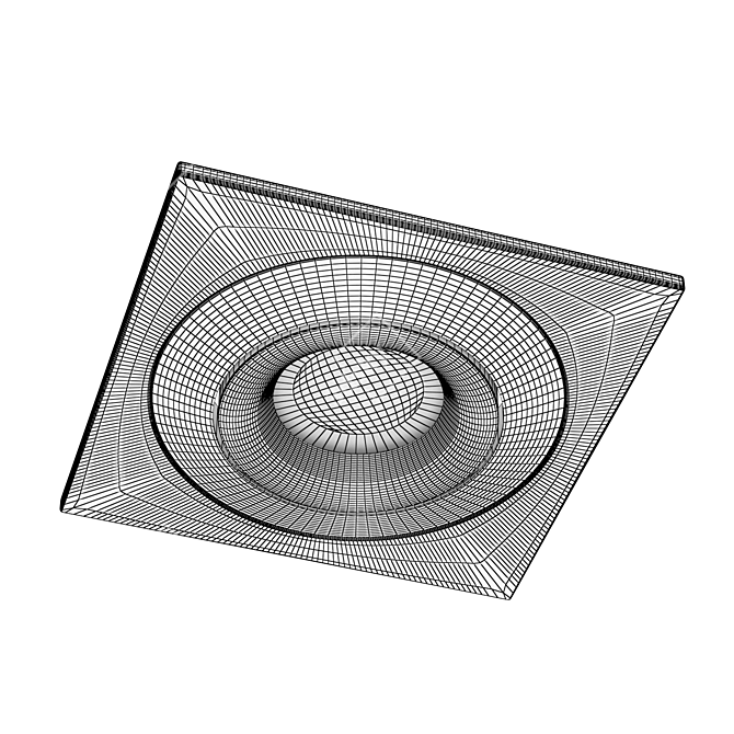 Square Recessed LED Lights, IP20 3D model image 7