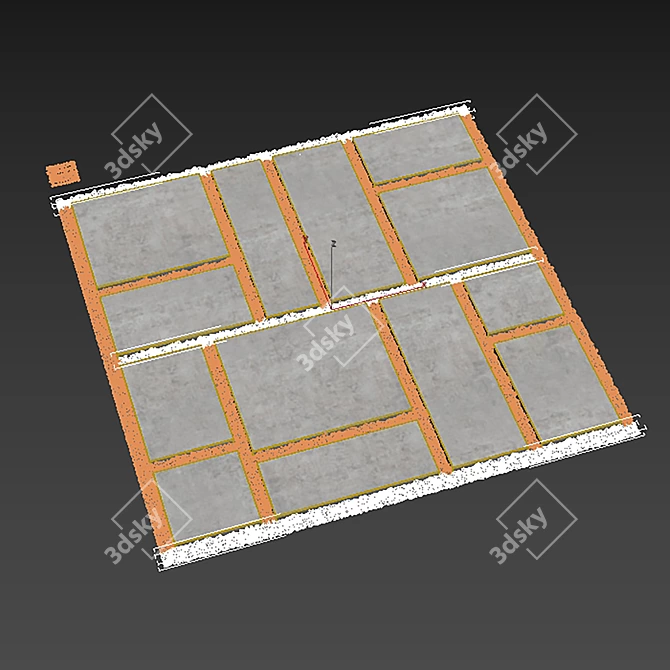 Smoothened Paving Pebble Texture Set 3D model image 5