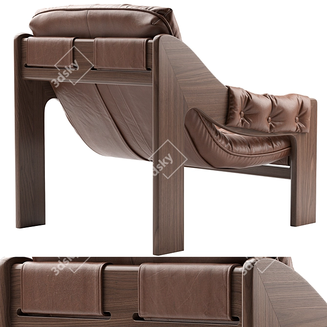 Sleek Modern Halston Chair 3D model image 2