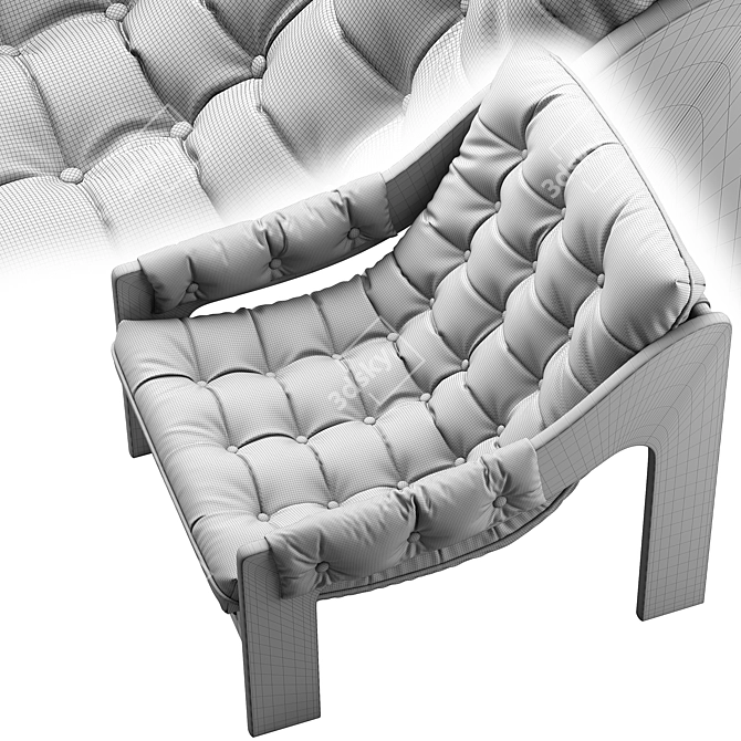 Sleek Modern Halston Chair 3D model image 7