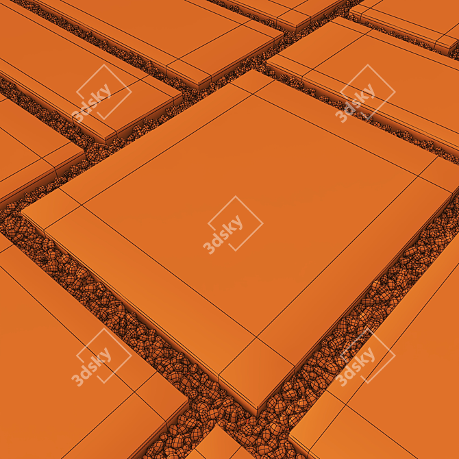  Paving Pebble Textured 3D Model 3D model image 6