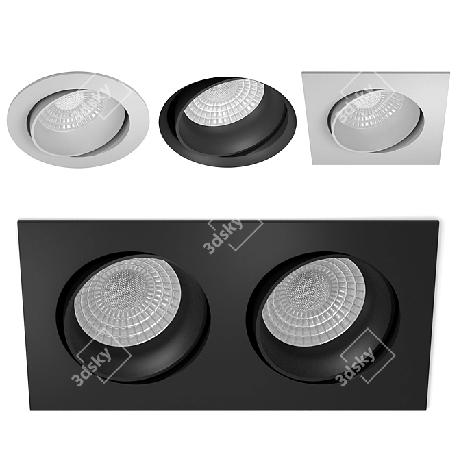 Modern Recessed Lights Collection 3D model image 1