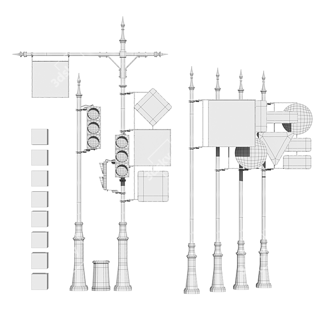 Traffic Signal - LED Light 3D model image 4