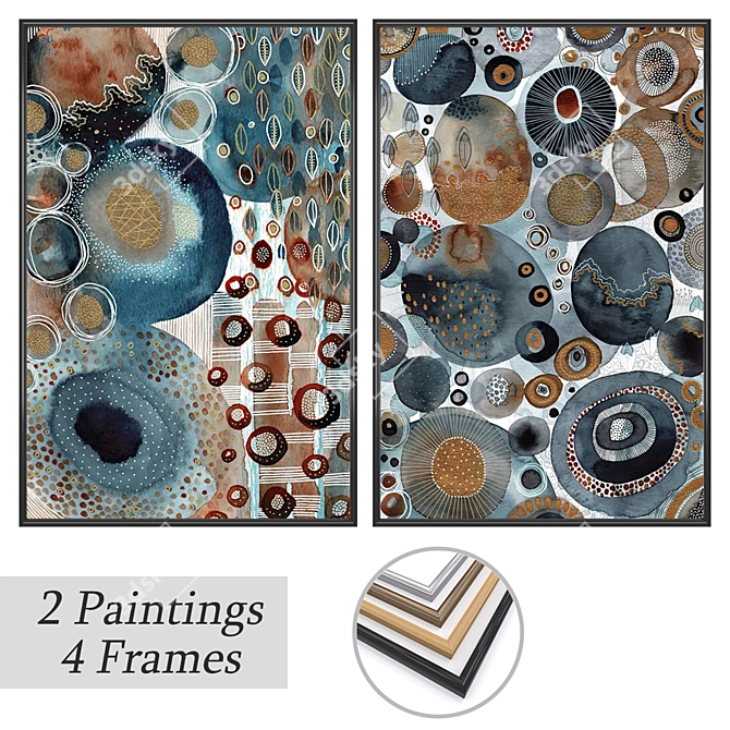 Modern Art Frame Collection Set 3D model image 1