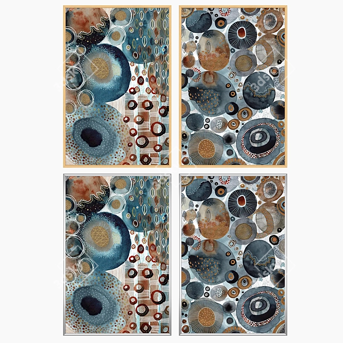 Modern Art Frame Collection Set 3D model image 3