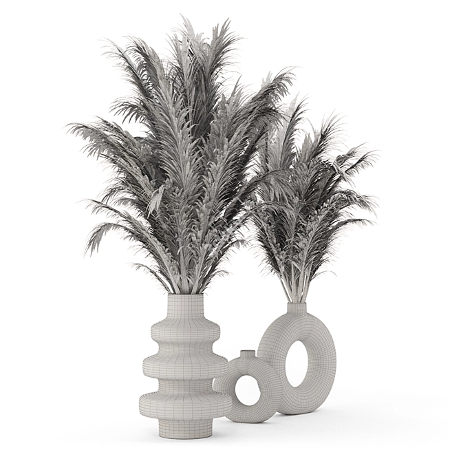 Elegant Dry Plants Bouquet Set 3D model image 5