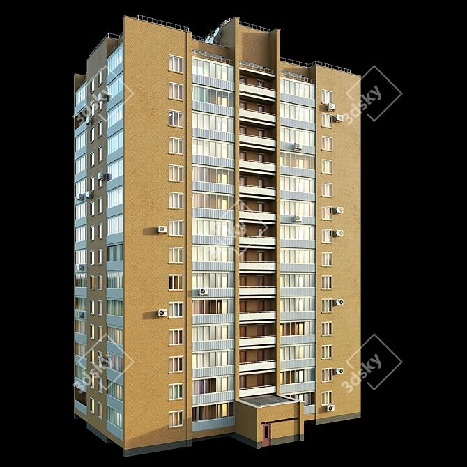 Soviet Residential Tower II-67 3D model image 1