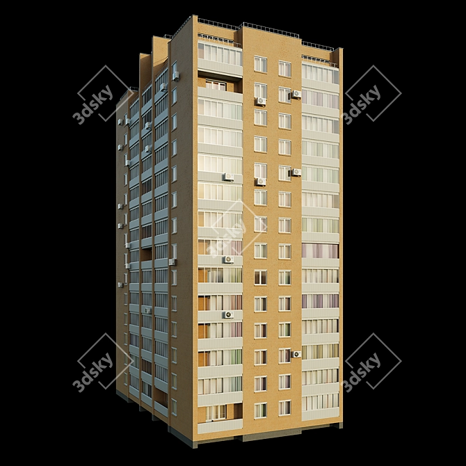 Soviet Residential Tower II-67 3D model image 3