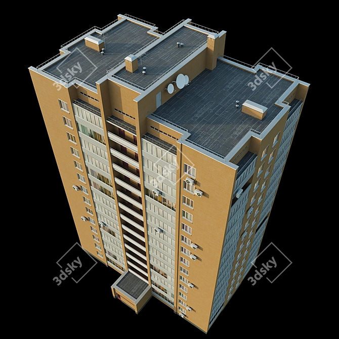 Soviet Residential Tower II-67 3D model image 5