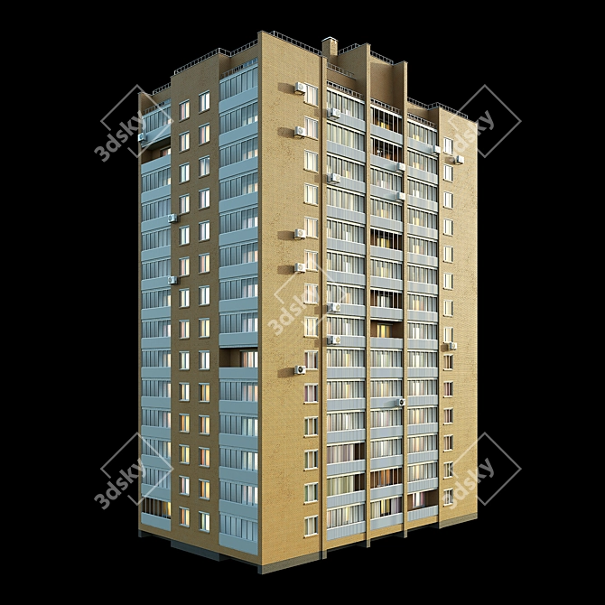 Soviet Residential Tower II-67 3D model image 7