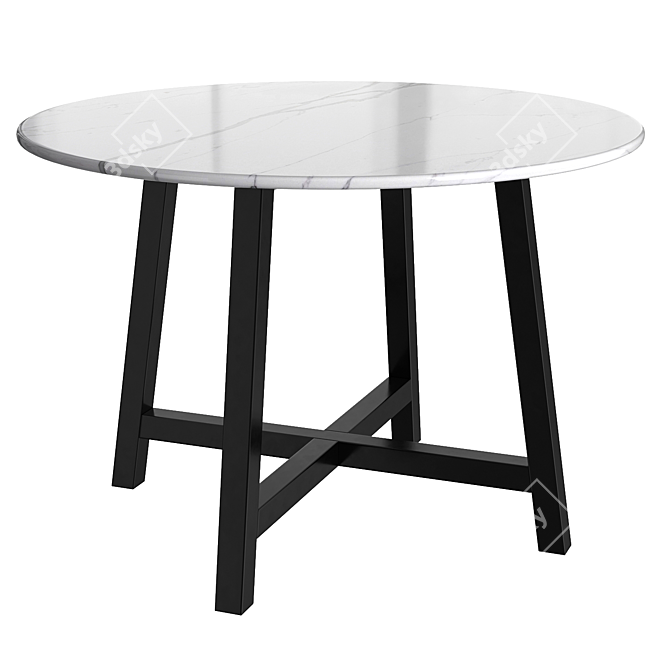Modern Marble Dining Table Set 3D model image 1