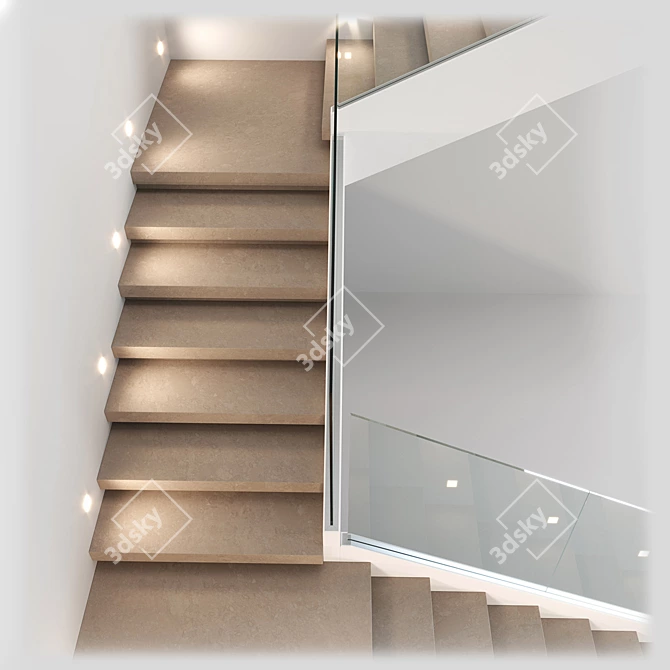 Modern Staircase Model 15cm 3D model image 2