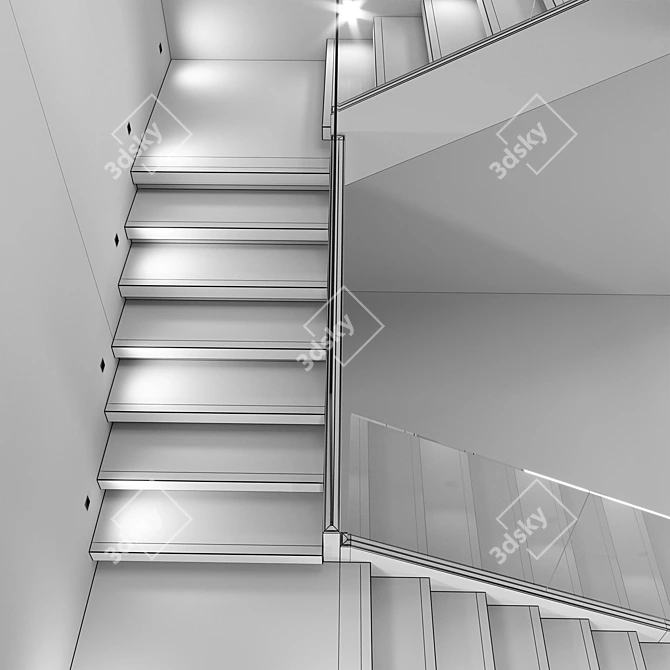 Modern Staircase Model 15cm 3D model image 6