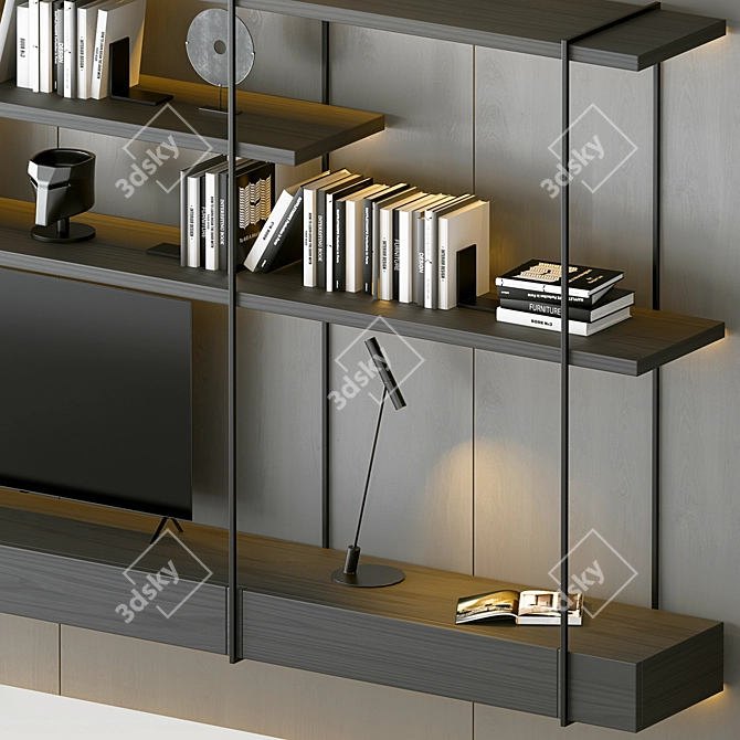 Decorative Wall Rack Set - Trio 3D model image 2