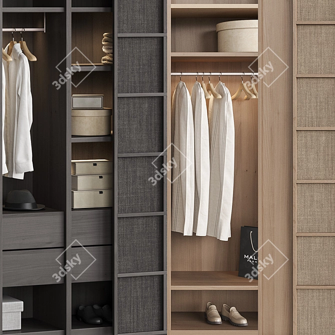 Organized Zara Home Wardrobe Storage 3D model image 2