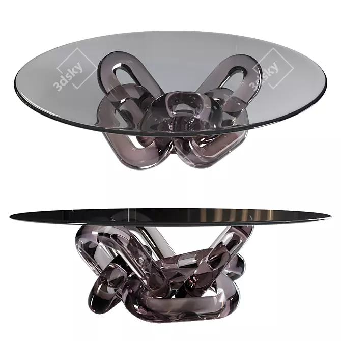 Resin Bracelet Coffee Table Glass 3D model image 1