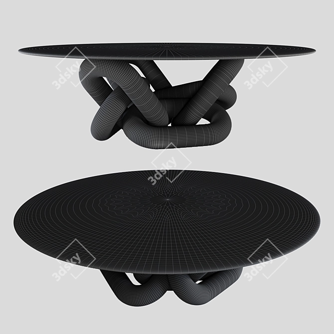 Resin Bracelet Coffee Table Glass 3D model image 2