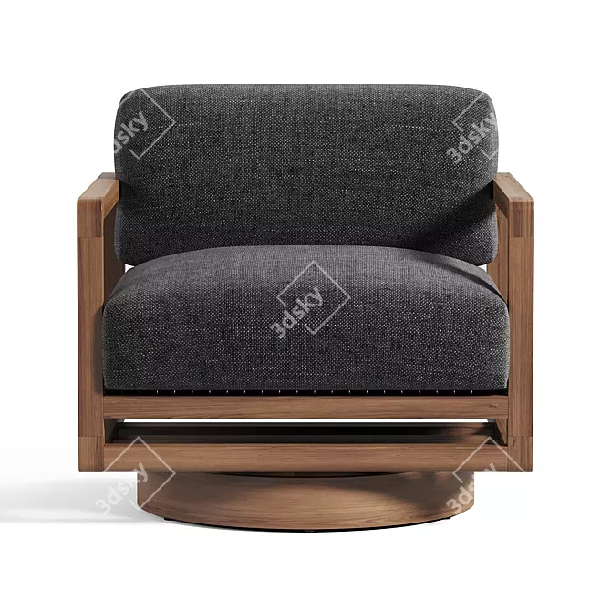 Modern Outdoor Swivel Chair Model 3D model image 2