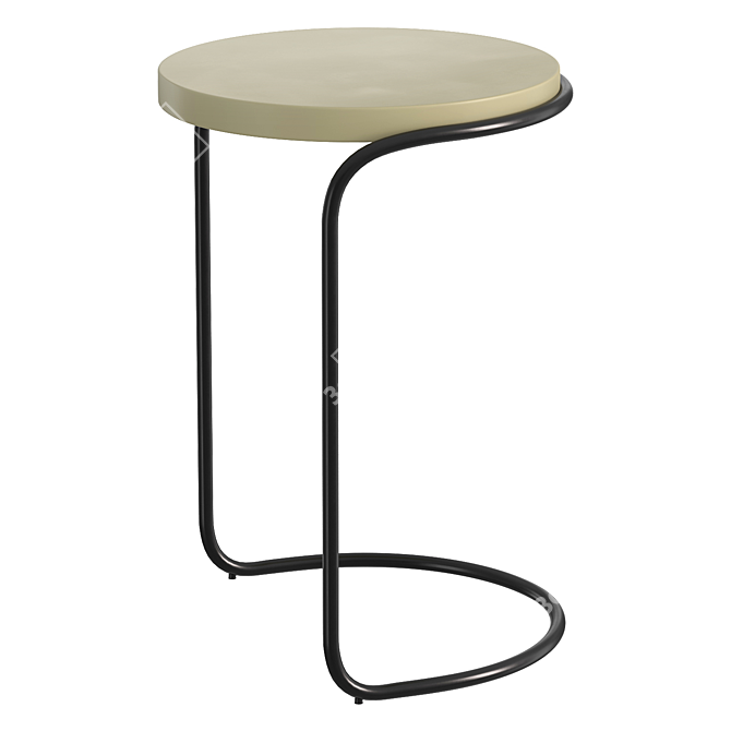 Bronze Patina Finish Mid-Century Side Table 3D model image 2