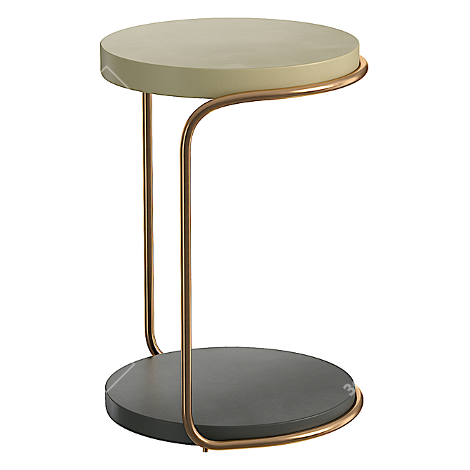 Bronze Patina Finish Mid-Century Side Table 3D model image 5