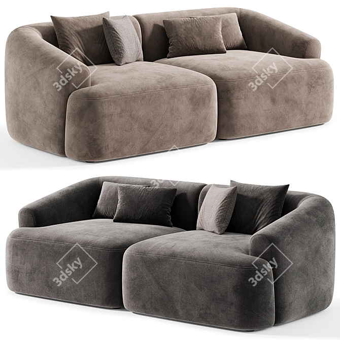Modular Sofia 02 Corner Sofa 3D model image 1