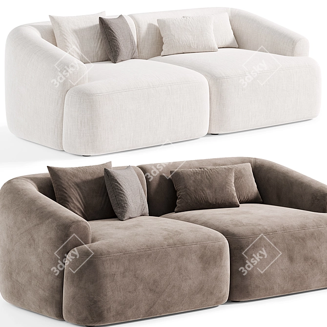 Modular Sofia 02 Corner Sofa 3D model image 5
