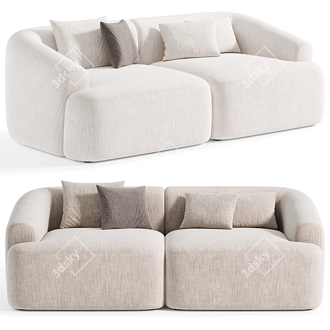 Modular Sofia 02 Corner Sofa 3D model image 6